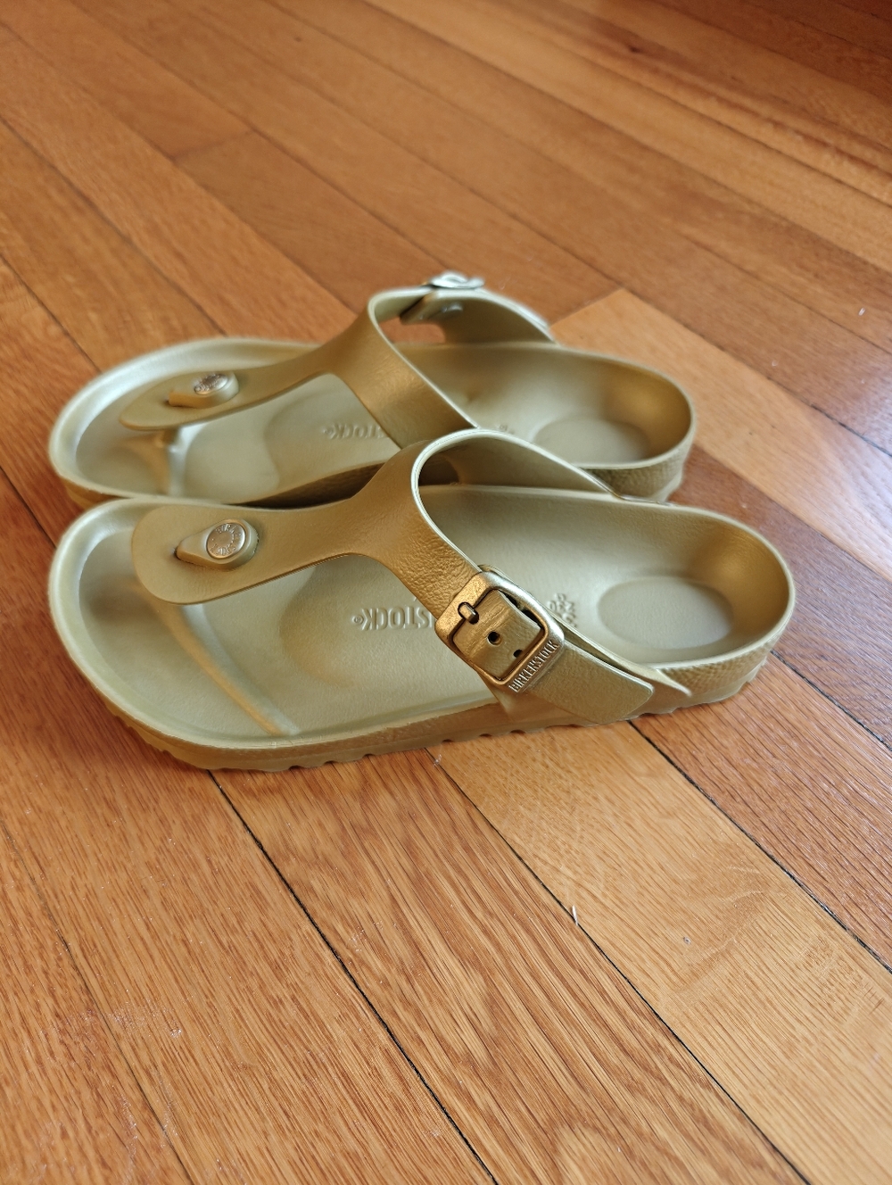 Birkenstock Gizeh EVA Thong Sandals Shoes Glamour Gold Size 36 - Great Condition